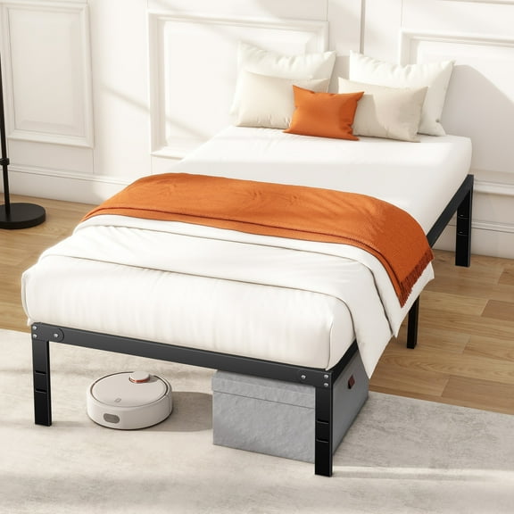 ROSVOVO Twin Size Bed Frame Metal Platform Sturdy Steel Frame, 14 Inches High Under-Bed Storage, Quick Assembly