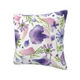 thumbnail image 2 of YFYANG Square Decorative Throw Pillow Case (Without Pillow Insert), Watercolor Purple Floral Pattern Bedroom Sofa Car Cushion Cover, 22"x22", 2 of 9