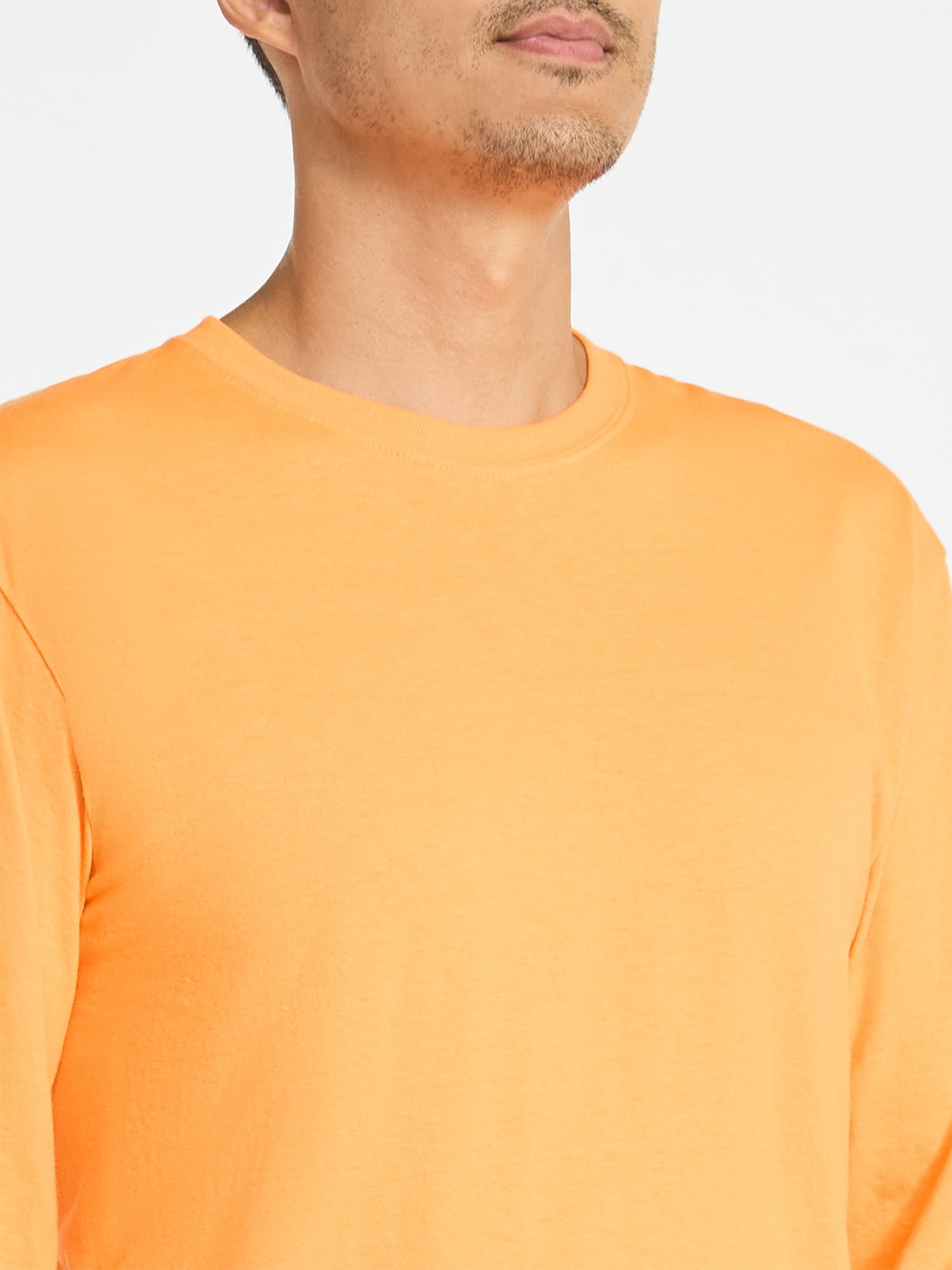 Athletic Works Men's and Big Men's Cotton Tee with Long Sleeves, Sizes S-3XL