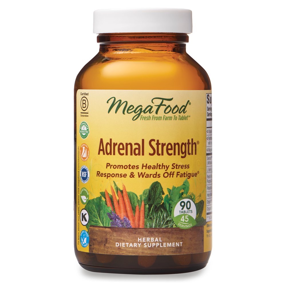 MegaFood, Adrenal Strength, Supports a Healthy Stress Response, Herbal