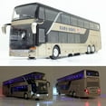 thumbnail image 2 of 1:32 Alloy Double Deck Bus Sound Light Metal Diecast Pull Back Simulation Luxury Sightseeing Bus Veh, 2 of 5