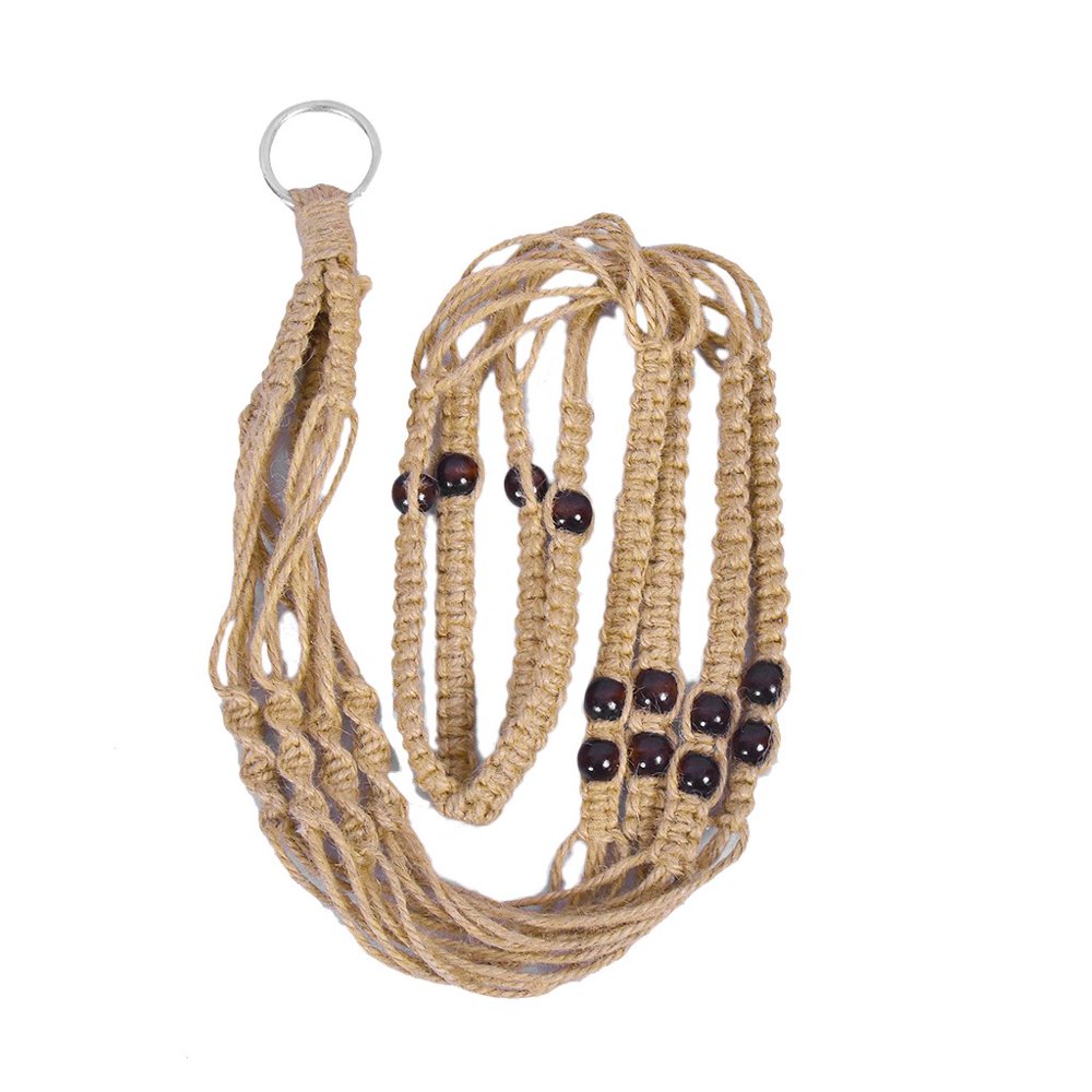 Europe Plant Hangers Indoor Hanging Basket with Wood Beads Decorative