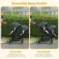 thumbnail image 3 of Foldable Twin Baby Double Stroller with Large Storage Basket and Canopy,Lightweight Travel Stroller Infant Pushchair,Dark Grey, 3 of 7