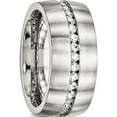 thumbnail image 4 of Stainless Steel Brushed And Polished With Cz 10mm Band (Size 7) Made In China sr573-7, 4 of 5