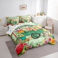 thumbnail image 2 of Erosebridal Hello Spring Flower Twin Bedding Sets 7-Piece for Kids, Green Leaf Bedding Comforter Set, 2 of 7