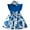 Blue, variant on Pounoo New Dresses For Girls Trendy Print Sleeveless Flower Girl Dresses Round Neck Knee Length Dress Bowknot Breathable Kids Dresses Girls 4-16