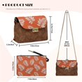 thumbnail image 6 of SCRAWLGOD Leaf Print Brown Orange Crossbody Bags for Women, Lightweight Stain Resistant Purses for Women, Waterproof Cross Body Handbags with PU Leather, Travel Shoulder Bag, 6 of 7
