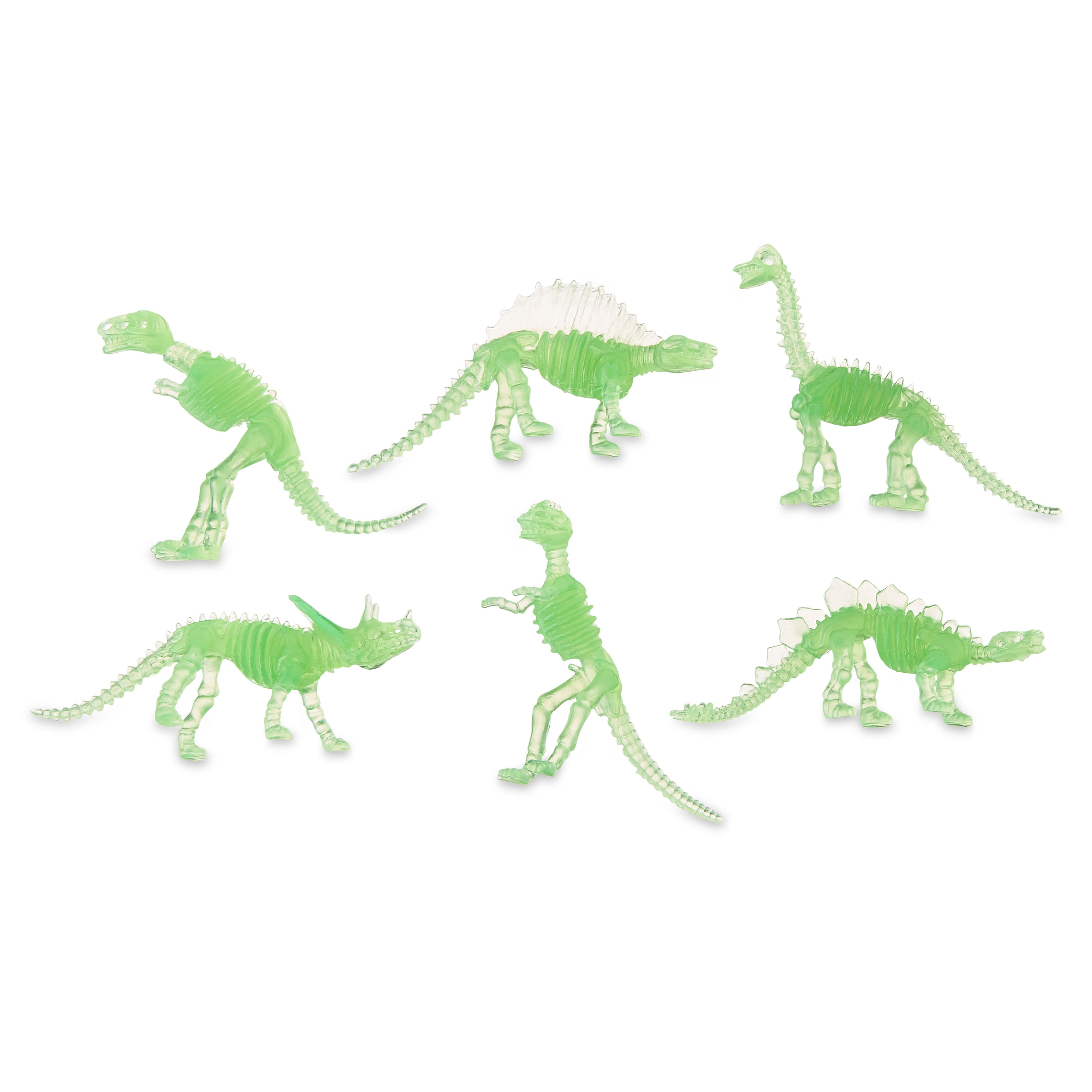 Green Glow-in-the-Dark Dinosaur Skeleton Party Favors, 12 Count, by Way To Celebrate