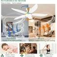 thumbnail image 4 of Ceiling Fan with Light, 48" RGB Low  Ceiling Fans with Lights and Remote Control, Dimmable,  Reversible Motor, Noiseless, 6 Speeds Flush Mount White Ceiling Fan for Bedroom, 4 of 7