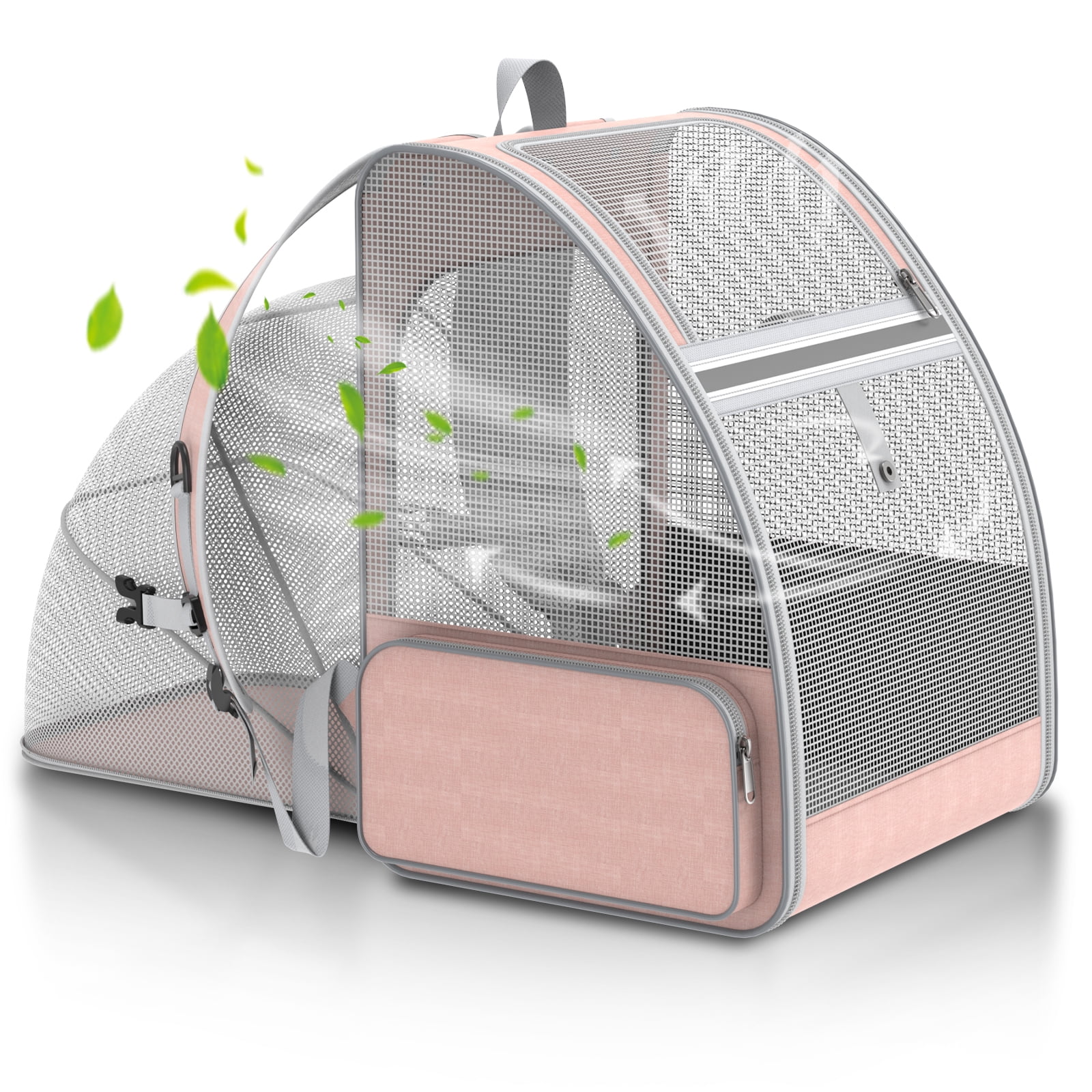 Cat Carrier Backpack Expandable Cool-Ventilated Pet Carrier Backpack for Cats and Small Dog Puppies Outdoor Travel Bag for Pets, Pink
