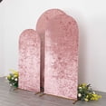 thumbnail image 5 of BalsaCircle 3 Dusty Rose Crushed Velvet Round Top Wedding Arch Backdrop Stand Covers Party Events Decorations Supplies, 5 of 8