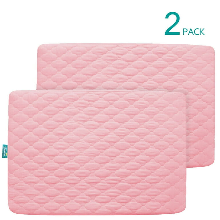 Mini Crib Mattress Pad Cover Fitted Pack N Play Protector Sheet Quilted 2 Pack Walmart