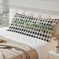 thumbnail image 4 of Green Eucalyptus Leaves Body Pillow Covers 20"x54", Black White Plaid Farmhouse Watercolor Soft Brushed Microfiber Breathable Throw Pillow Covers, Pillowcase with Zipper for Couch Sofa Bedroom, 4 of 9