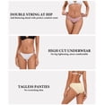 thumbnail image 5 of CF String Bikini Underwear for Women Soft Stretch Modal Bikini Panties High Cut Stretch Ladies Hipster Panty(3N,S), 5 of 9