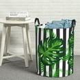 thumbnail image 6 of Rateoe Palm Greenery Pattern Round Laundry Hamper Basket, Tall Hamper Basket for Blanket Storage, Nursery Clothes Hamper for Laundry in Bedroom and College Dorm-Small, 6 of 6