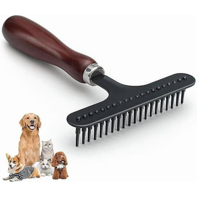 Dematting Comb For Dogs, Pet Dog Grooming Rake, Undercoat Rake Large, Pet Grooming Brush, Undercoat Grooming Rake For Removing Tangle And Dead Hair