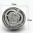 thumbnail image 2 of High polished (no plating) Stainless Steel Ring with Top Grade Crystal in Clear for Women Clear Stone Color Style TK1141 Size 5, 2 of 4