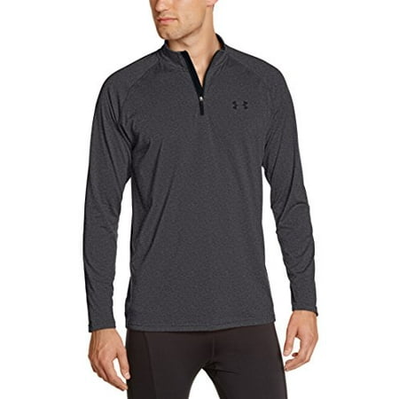 - Men's 1/4 Zip Tech Shirt, Large, Carbon Heather/Black