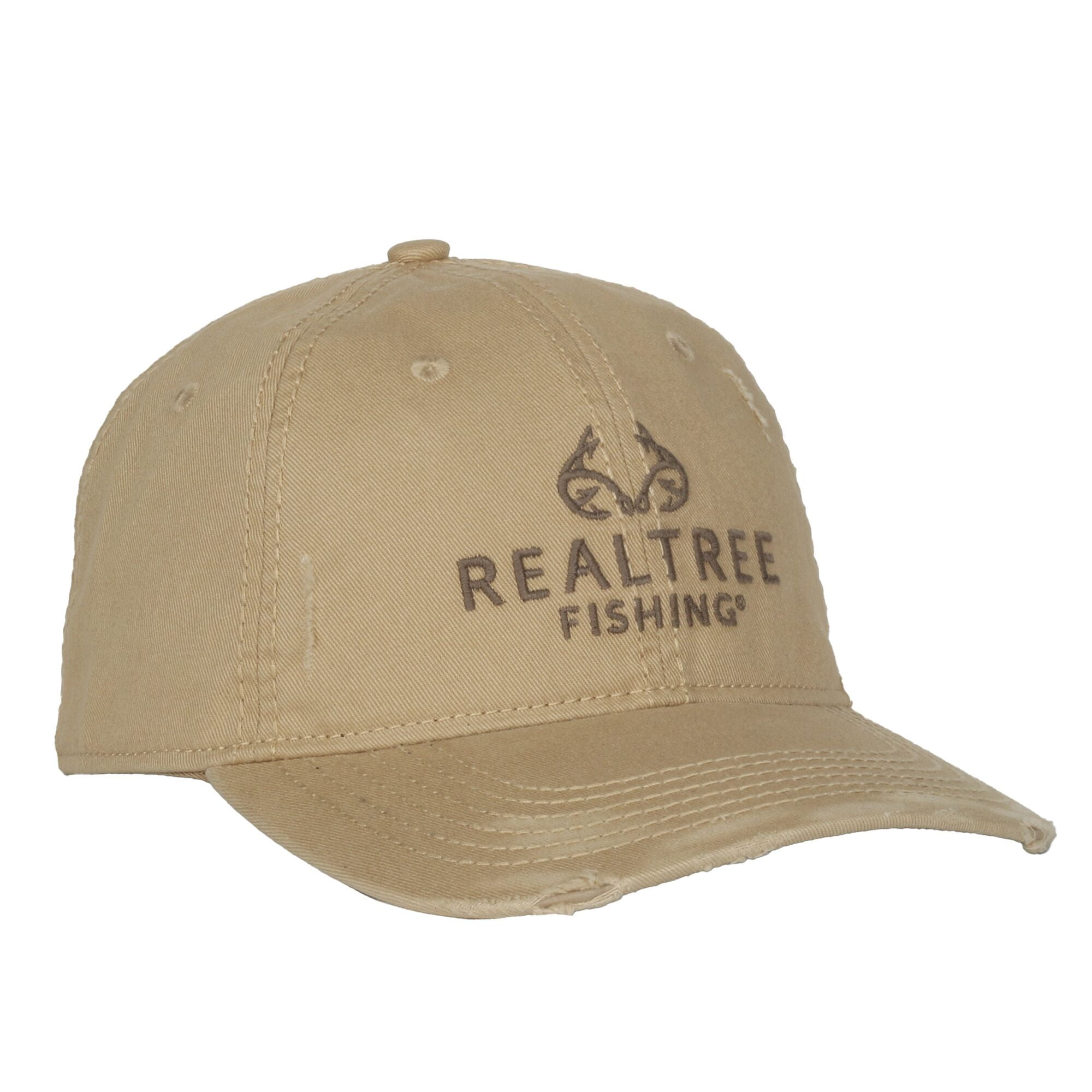 Realtree® Structured 6-Panel Chino Cotton Twill Fishing Hat with Heavy Fray