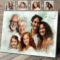 Custom Family Portrait Canvas, Personalized Family Photo Art, Unique Gift for Mom, Dad, Couples, Anniversary, Home Decor