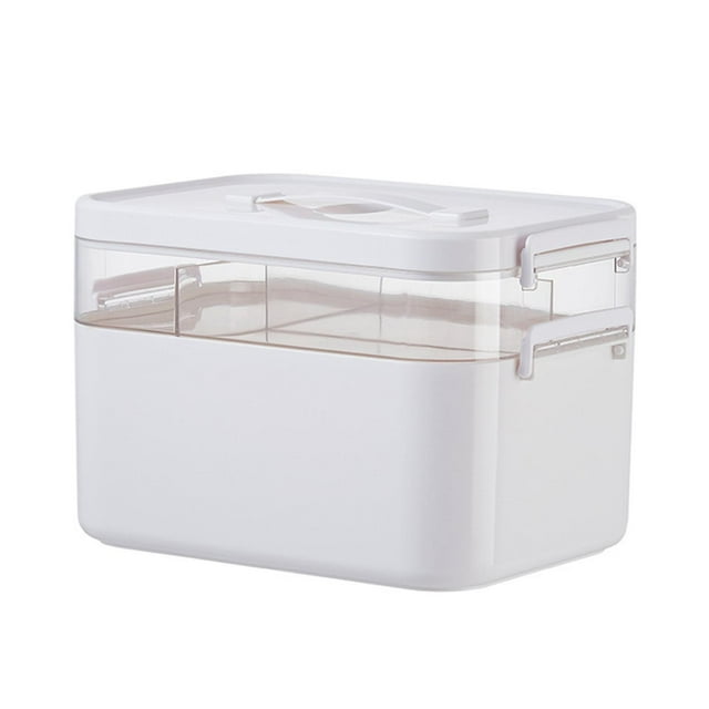 Caja Médica De Primeros Auxilios Para La Familia, Caja De Almacenamiento De Doble Capa Para Coser Coches Deportivos, 24,5 Cm X 16,5 Cm X 15,5 Cm Sunnimix Estuche de almacenamiento médico