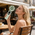 thumbnail image 1 of This Portable Five Speed Rechargeable USB Folding Handheld Fan With Digital Display Is Suitable For Schools Home And Outdoor Use, 1 of 6