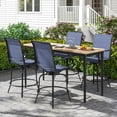 thumbnail image 4 of Gymax Outdoor Swivel Bar Stool Set of 4 w/Breathable Fabric and Heavy Duty Metal Frame Navy, 4 of 8