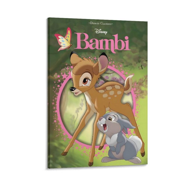 Bambi Cuadro decorativo colgante - Arte de pared - Póster enmarcado - Decoración de pared - Regalos para familia, amigos y aficionados 40*60 cm