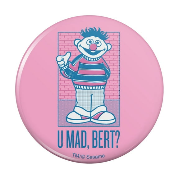 Sesame Street Ernie U Mad, Bert? Pinback Button Pin