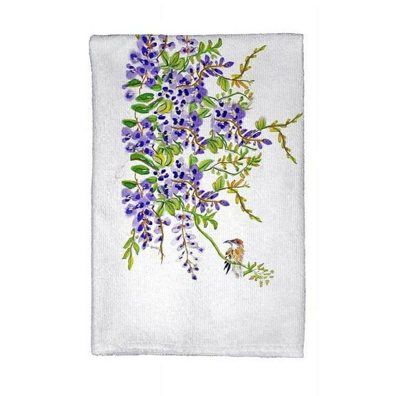 Betsy Drake KT959 Wisteria & Bird Kitchen Towel