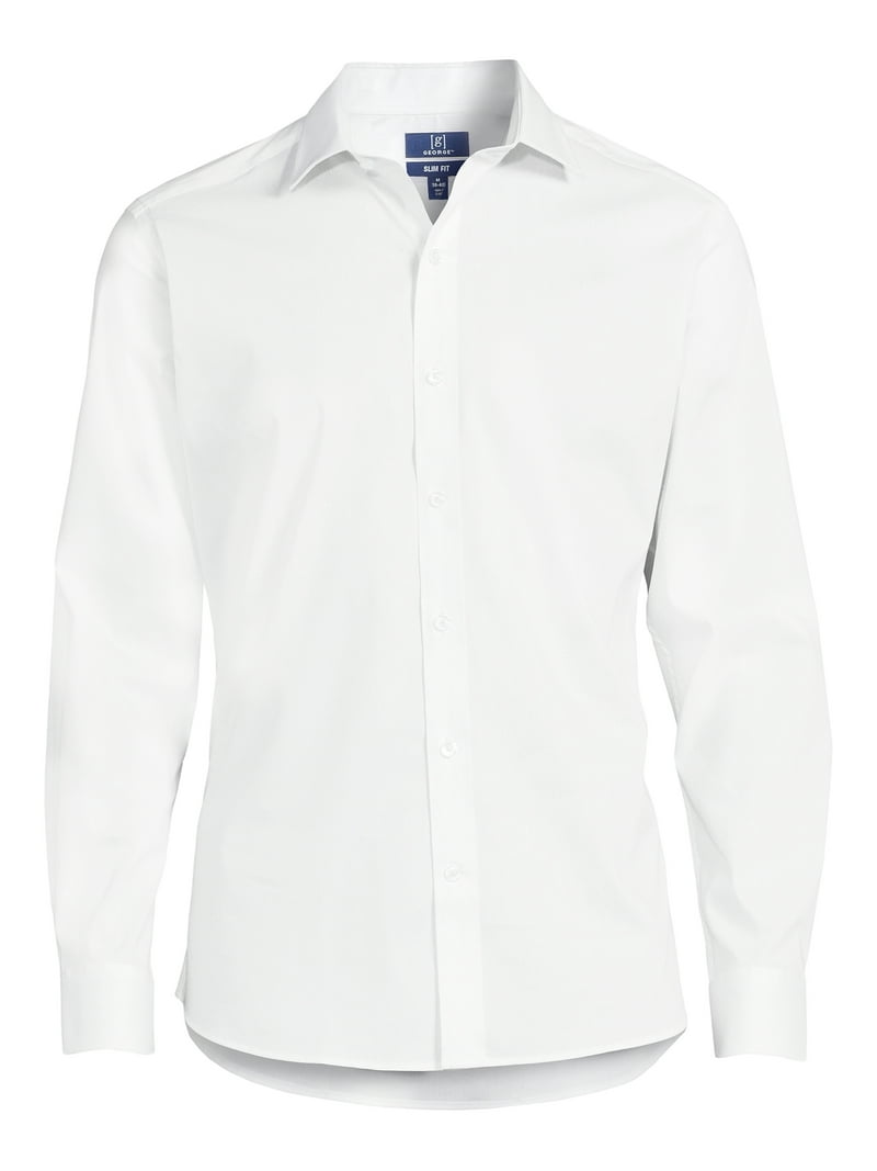 George Men's Slim Fit Dress Shirt - Walmart.com
