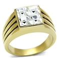 thumbnail image 1 of Men IP Gold Stainless Steel Ring with Top Grade Crystal in Clear - Size 11, 1 of 1