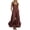 Wine, variant on Square Neck Ruffle Hem Jumpsuit for Women - Flowy Wide Leg Boho Overall, Sleeveless Casual Vacation Romper with Pockets Army Green L