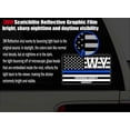 thumbnail image 3 of Reflective Sheridan County Wyoming WY Thin Blue Line Stealthy Old Glory USA Flag | Honoring Law Enforcement Officers Sheriffs | County State Decal Bumper Sticker 3M Vinyl 3" x 5", 3 of 3