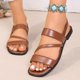 thumbnail image 2 of Sandalias Planas de las Mujeres de Moda Casual Primavera Y Verano Playa Toe Abierto Romano con Correa Slingback Y Correas Frontales Crisscross, 2 of 9