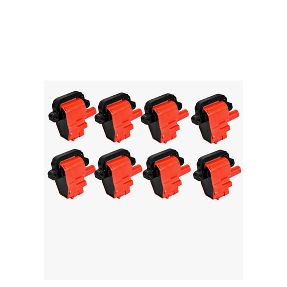 Set of 8 Red Color Ignition Coils Compatible with 2001-2004 Chevrolet Corvette Z06 5.7L V8 Replacement for UF192 C1144
