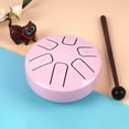 thumbnail image 3 of Graflsoa 3.8 Inch Steel Tongue Drum with 6 Notes, Pink/Purple/Silver Options, Carbon Steel Material, Compact & Lightweight Design, Includes Drum Sticks, 3 of 7