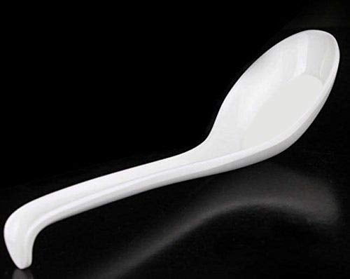White Melamine Spoon For Ramen, Vietnam Pho Noodle Soup, 6 Pieces
