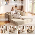 thumbnail image 3 of 59in Convertible Sofa Bed Corduroy Boneless Couch Bed Foldable Sofa Bed Pull Out Bed Futon Sleeper Sofa No Assembly, 3 of 7