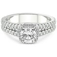 thumbnail image 3 of 5 Carat IGI Certified Cushion Shape Lab Grown Diamond Engagement Ring | 14K White Gold |Luna Split Shank Halo Diamond Ring | FG-VS1-VS2 Quality Friendly Diamonds, 3 of 4