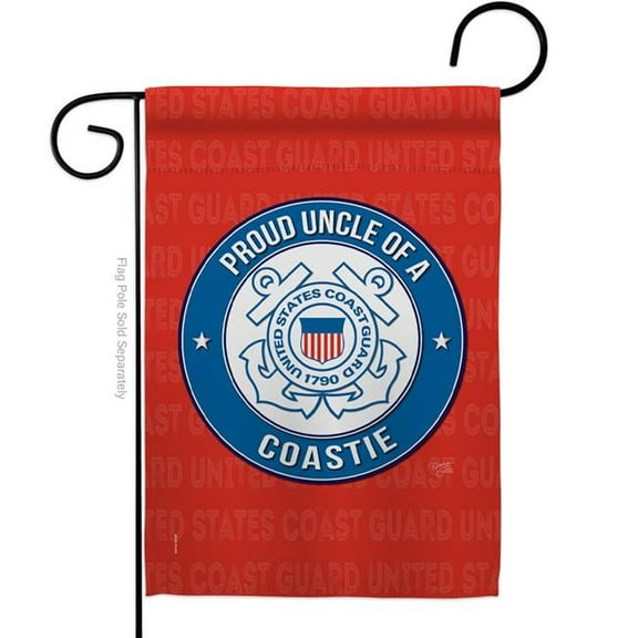 Breeze Decor G158598-BO Proud Uncle Coastie Garden Flag Armed Forces Coast Guard 13 x 18.5 in. Double-Sided Decorative Vertical Flags for House Decoration Banner Yard Gift