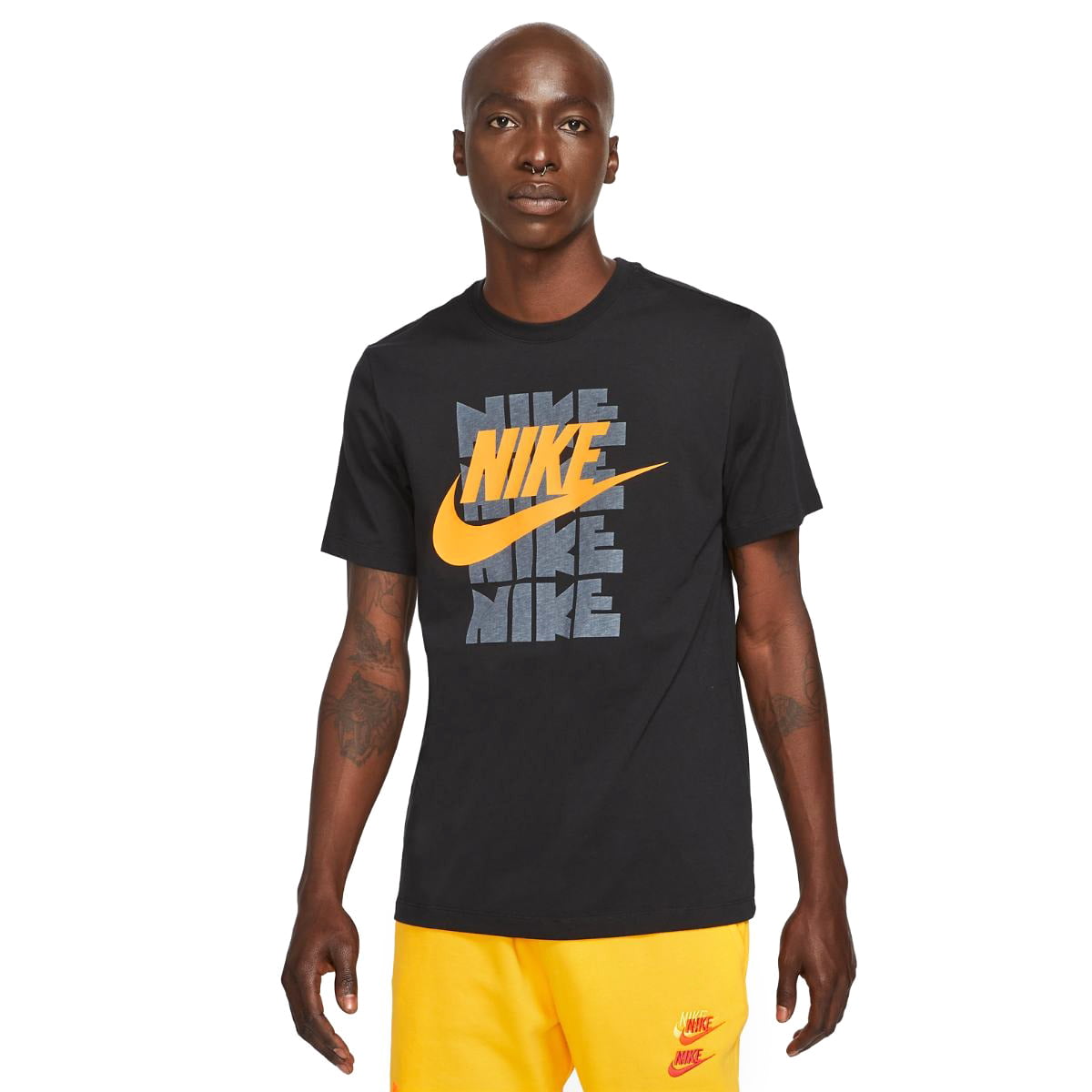 Men's Nike Black/Goldenrod Sportswear Logo T-Shirt - 3XL Walmart.com