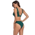thumbnail image 2 of SWSMCLT Women's Summer Bikini Set 2 Piece Bathing Suit Cheeky Swimsuit Beach Padded Short Mid Rise Swimming Green 12, 2 of 4