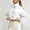 White, variant on FRSASU Cropped Windbreaker Jacket for Women Stand Collar Button Up Short Coat with Side Pockets and Elastic Cuffs White