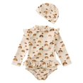 thumbnail image 1 of Traje de baño de una pieza de manga larga para niñas pequeñas, traje de baño para niños pequeños con dibujos animados UPF50 + traje de baño infantil 2024, 1 of 5