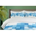 thumbnail image 4 of Ambesonne Abstract Duvet Cover Sets, 3D Mosaic Geometric, 2-King, Pale Blue Blue White, 4 of 7