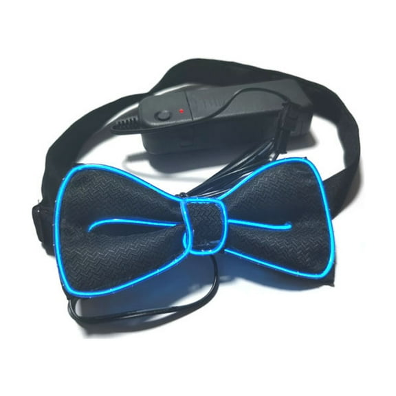 JANGSLNG LED Bow Tie Glow in The Dark Adjustable Button Various Light Modes for Parties Weddings Halloween Cosplay