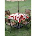 thumbnail image 4 of Outdoor Tablecloth with Umbrella Hole for Patio/Picnic/Party/Camping, Modern Geometric Red Waterproof Table Cloth Square Cover Washable, Abstract Minimalist Artwork Lines (54"x 54"), 4 of 8