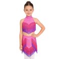 thumbnail image 2 of YiZYiF Kids Girls Latin Dance Dress Rhinestone Fringe Crop Top and Tassel Skirt Ballroom Tango Jazz Dance Outfit Hot Pink 16, 2 of 7