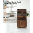 Cook N Home Acacia Wood Knife Storage Block without Knives, 20 Slot